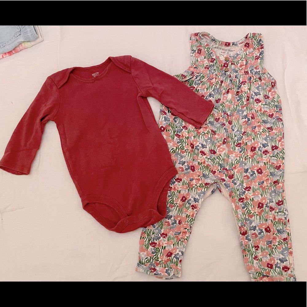 Adorable Burt’s Bees & Carter’s jumper set size 6-9m